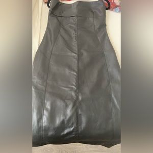 Gorgeous Zara black tailored fitted fax leather dress.